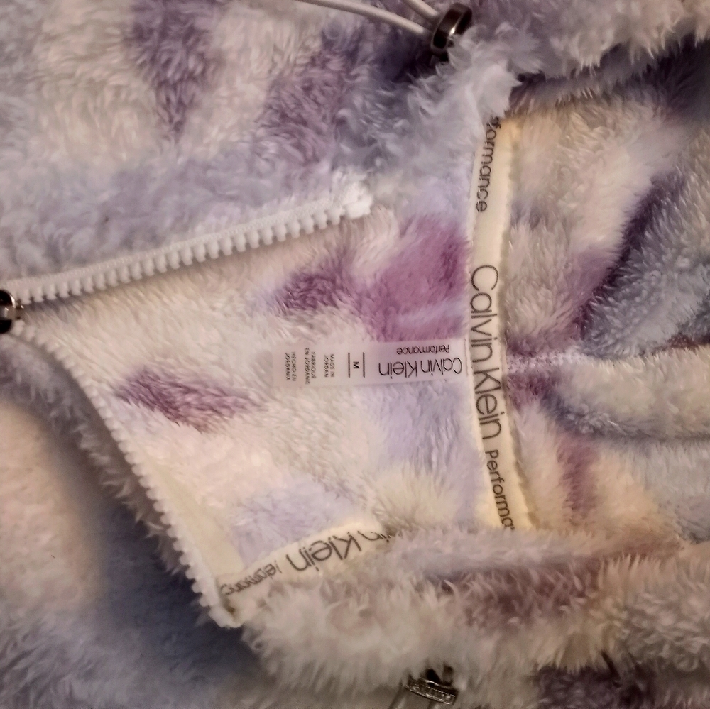 Calvin Klein size medium fuzzy zip up
